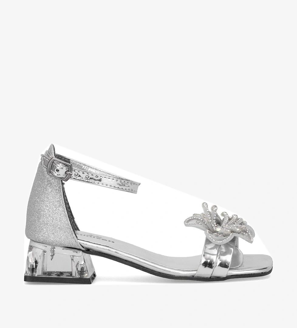 Elit BR-F-155-25Y Filet Kız Çocuk Abiye Ayakkabı Gümüş - Görsel 1