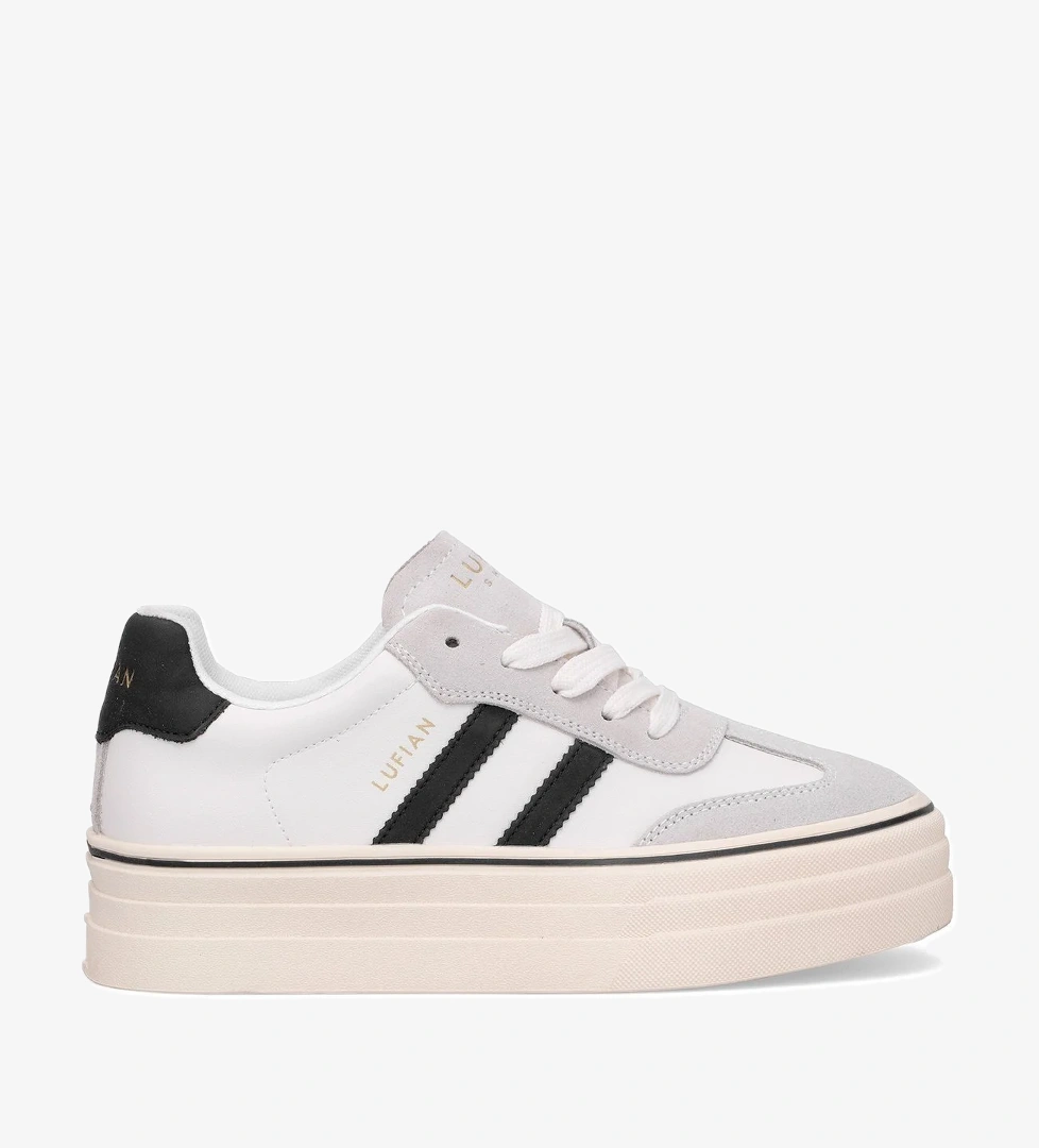 Lufian 121230025n Angela Kadın Hakiki Deri Klasik Sneaker Siyah Beyaz model görseli