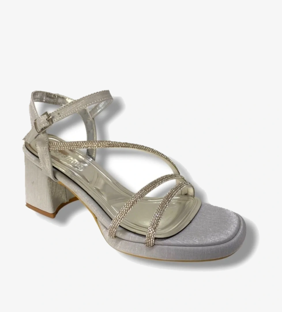 Erbay 488-25 Saten Kare Topuk Taşlı Kadın Sandalet model görseli