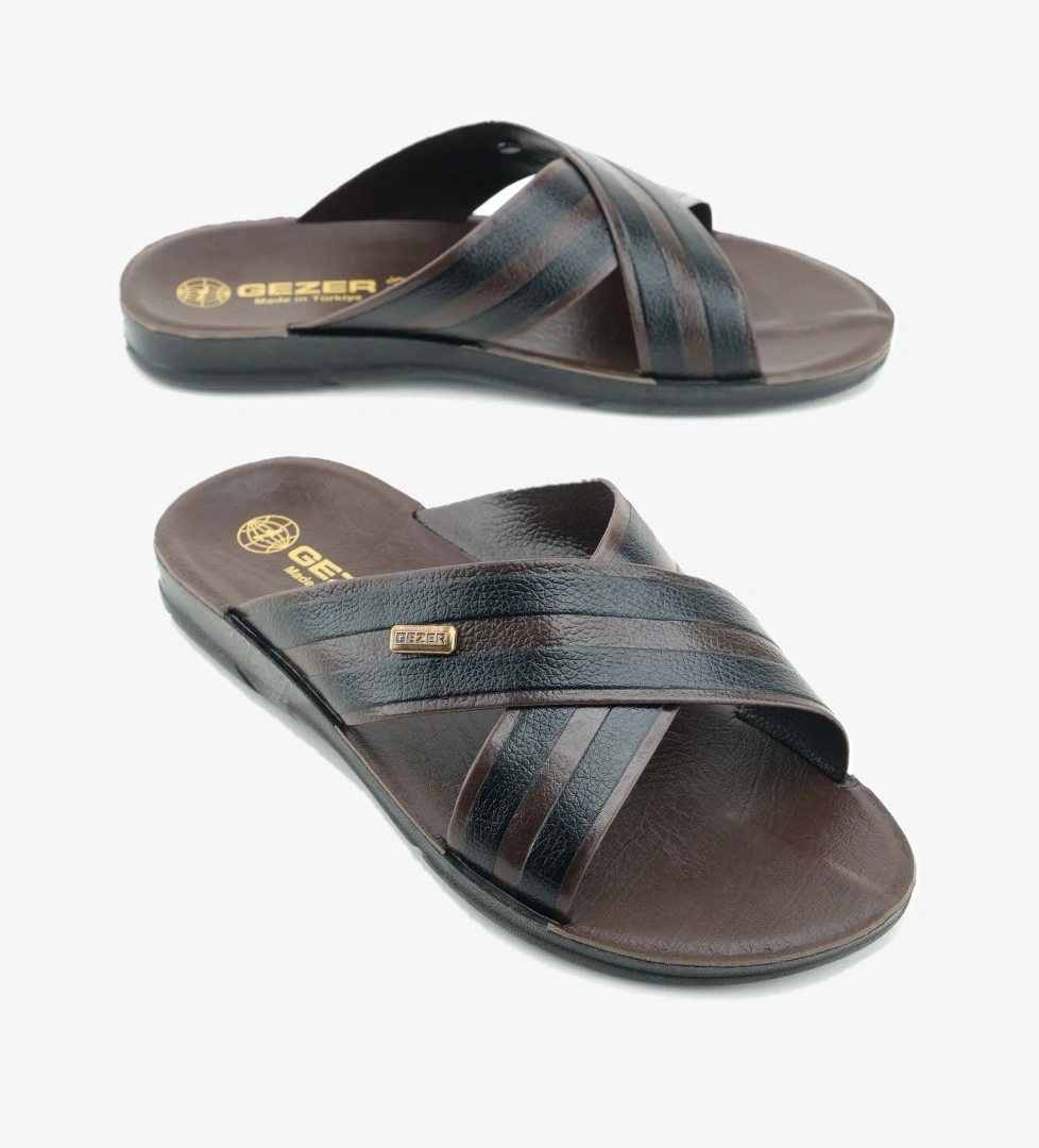 Erkek Yazlık PU Taban Suni Deri Rahat Taban Ev Bahçe Günlük Terlik - Görsel 1