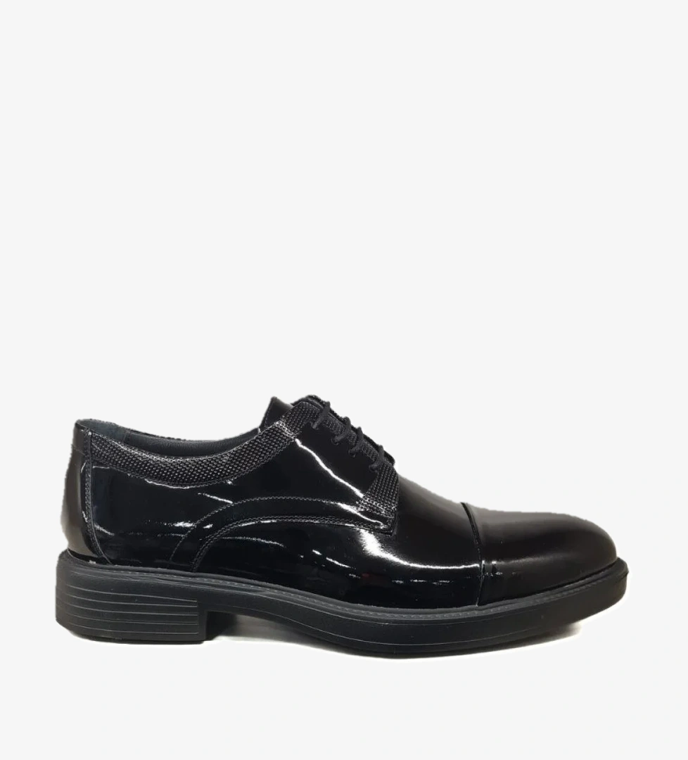 Bağcıklı Erkek Hakiki Deri Bilek Kısmı Lazer Baskılı Burun Kat Model Ökçeli EVA Taban Kundur - Görsel 1