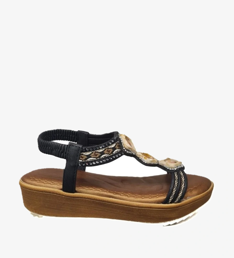 Dolgu Topuk Rahat Günlük Kadın Taşlı Sandalet 1332006-Z