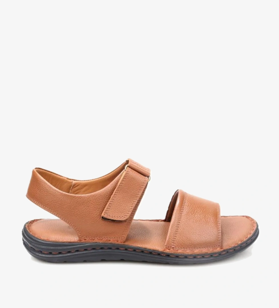 Pisagor PS-33550 Ortopedik Erkek Masaj Tabanlı Hakiki Deri Sandalet Terlik