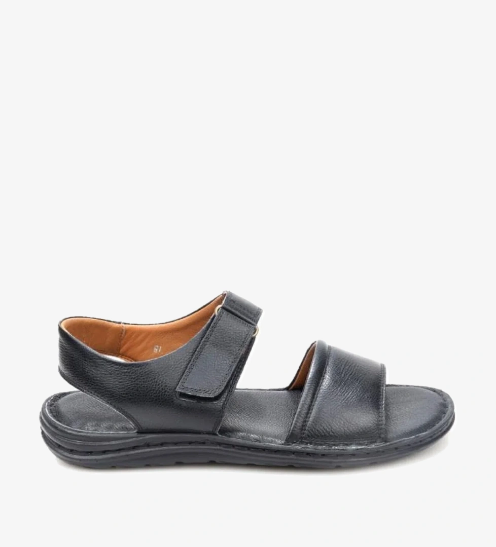 Pisagor PS-33550 Ortopedik Erkek Masaj Tabanlı Hakiki Deri Sandalet Terlik - Görsel 1