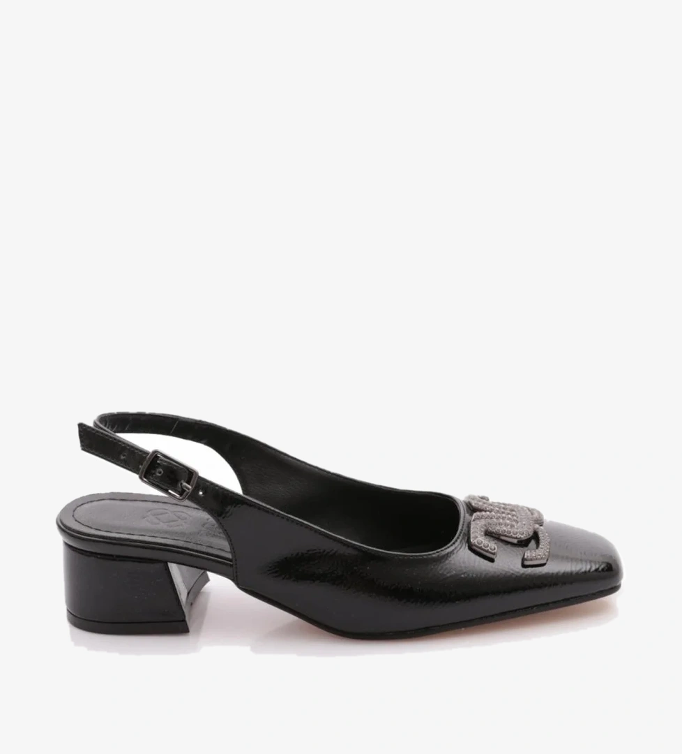 K39 Kadin Arkadan Bağlamali Tokali Topuklu Ayakkabi