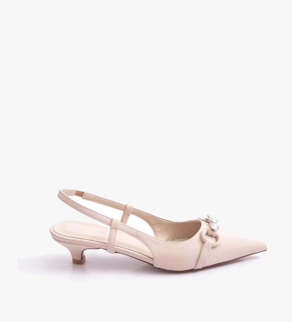 Dgn 60100 Kadin Taş Şerit Süslemeli Topuklu Ayakkabi model görseli