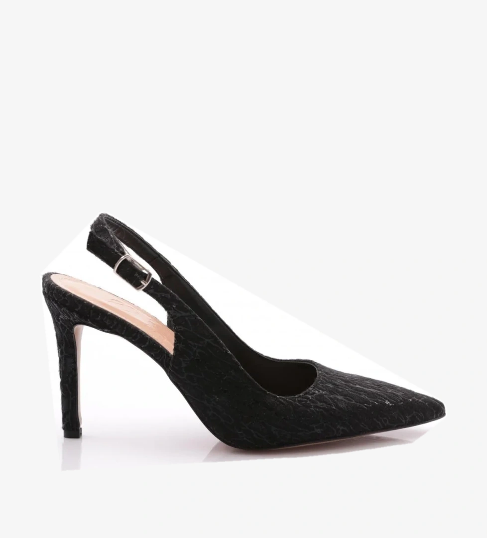 197 Kadin Arkasi Açik Sivri Burun Topuklu Ayakkabi