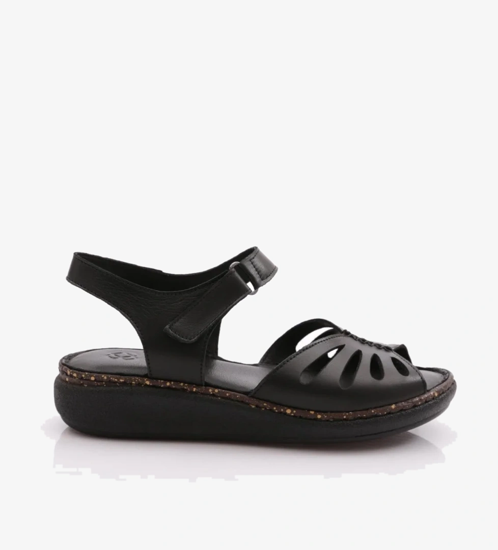 210 Kadin Bilekten Bağlama Cirtli Sandalet - Görsel 1