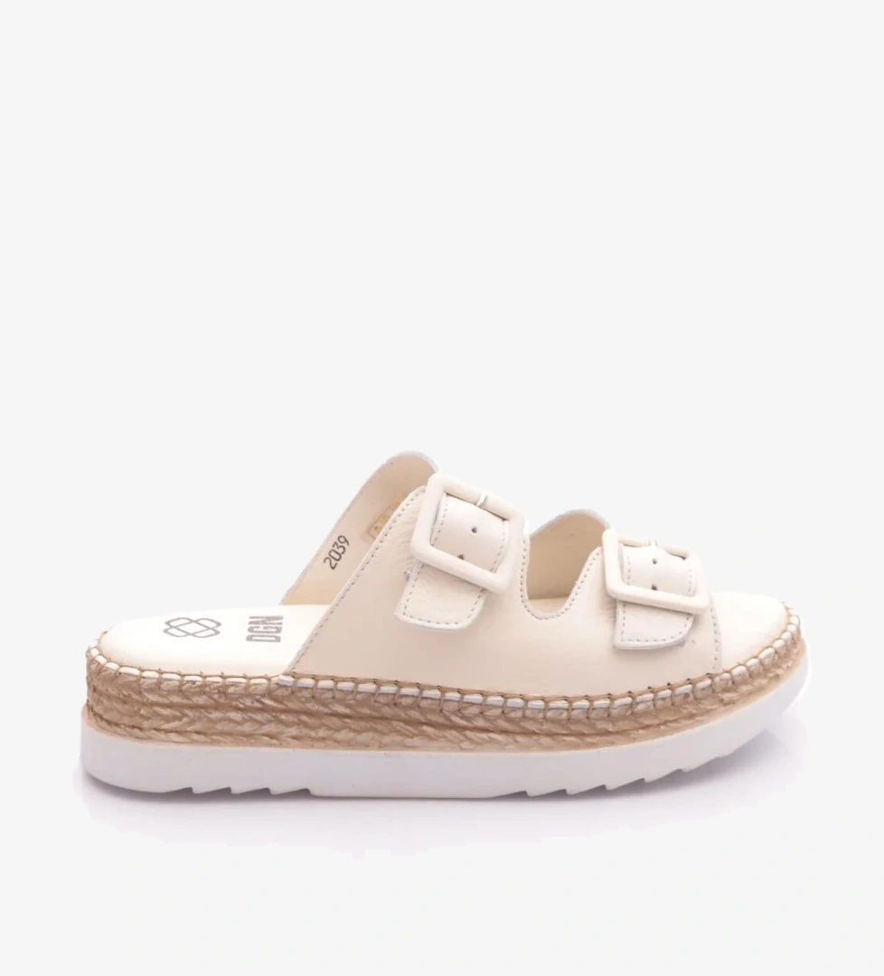 2039 Kadin Üstü Kemer Detayli Ayarlanabilir Terlik - Görsel 1