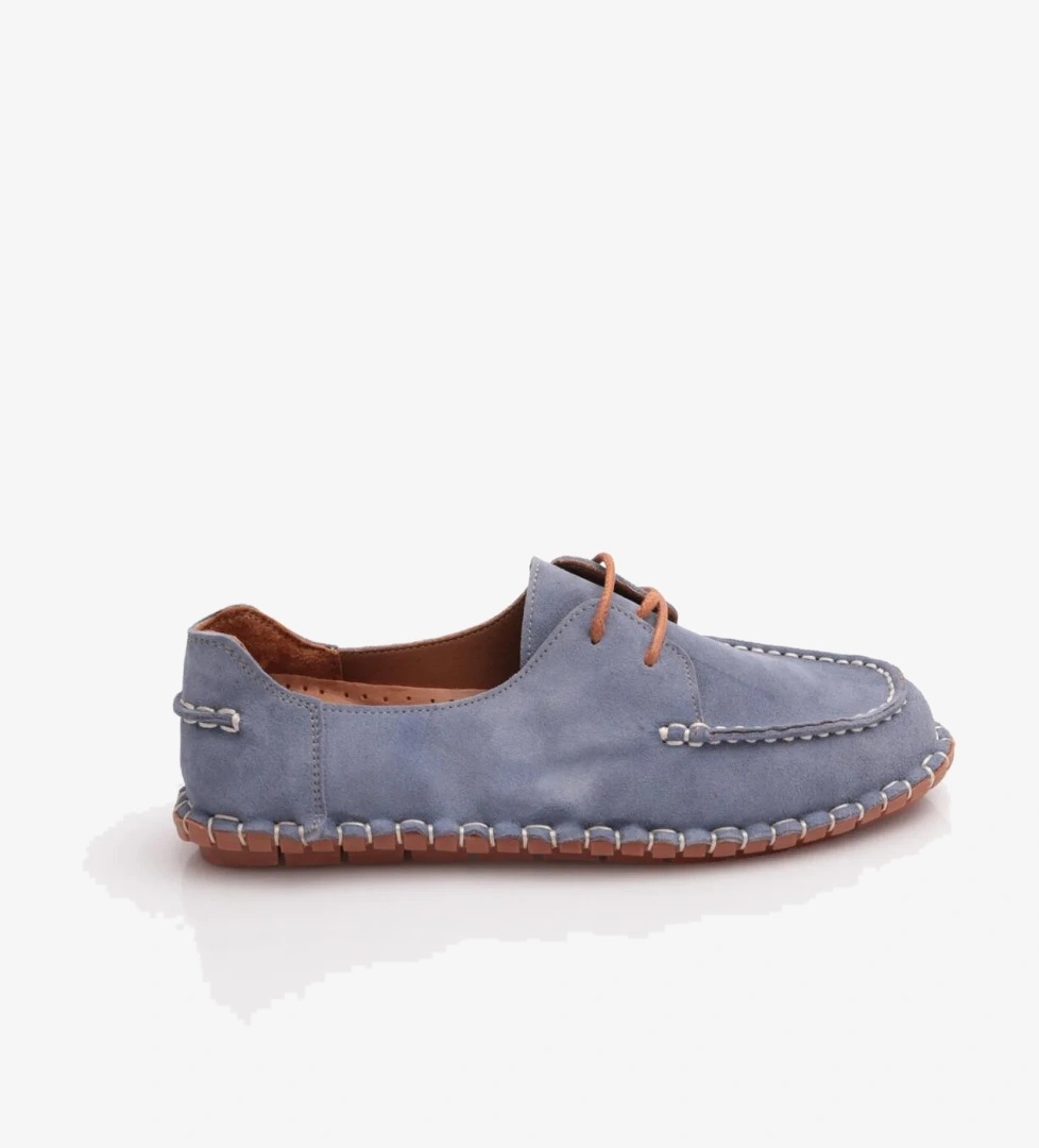 Dgn 602 Kadin Dikiş Detayli Önden Bağcikli Makosen Ayakkabi model görseli