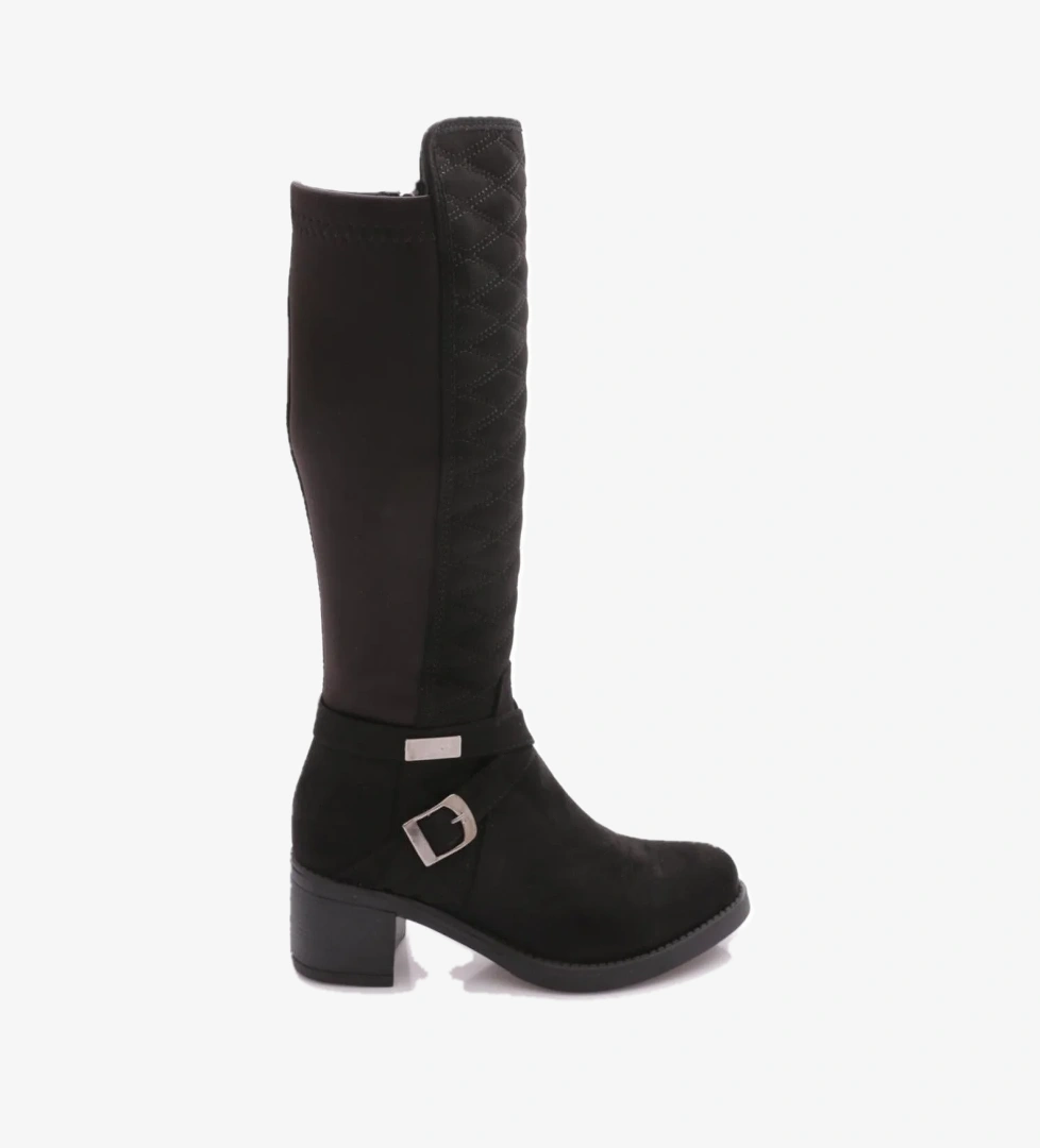 715 Kadin Kemer Detayli Topuklu Çizme - Görsel 1