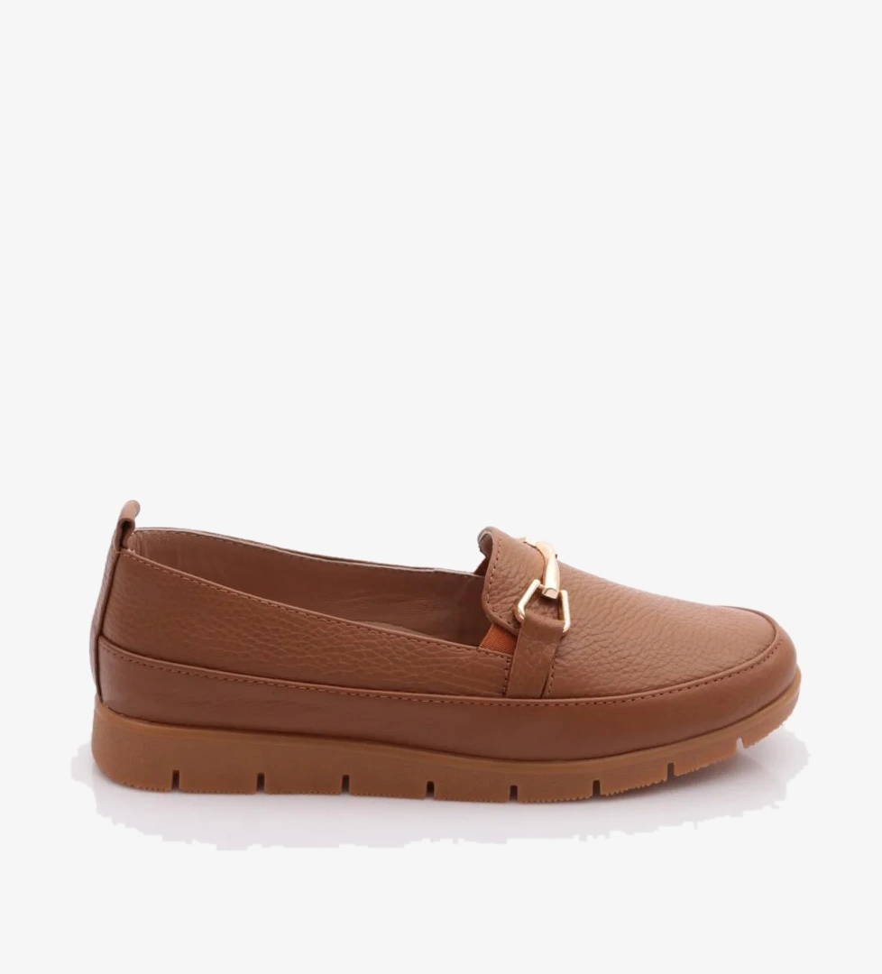 Dgn Dgn Taba 2274-4 Kadin Aksesuarli Loafer Ayakkabi Casual Ayakkabı | Flo Taba - 1. görsel