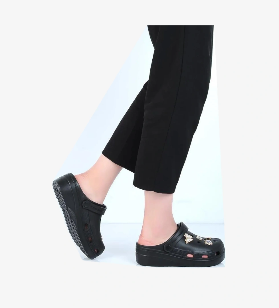 Papuçcity Apl E-800 Orto pedik Yüksek Taban Hastane Plaj Kadın Taşlı Eva Terlik model görseli