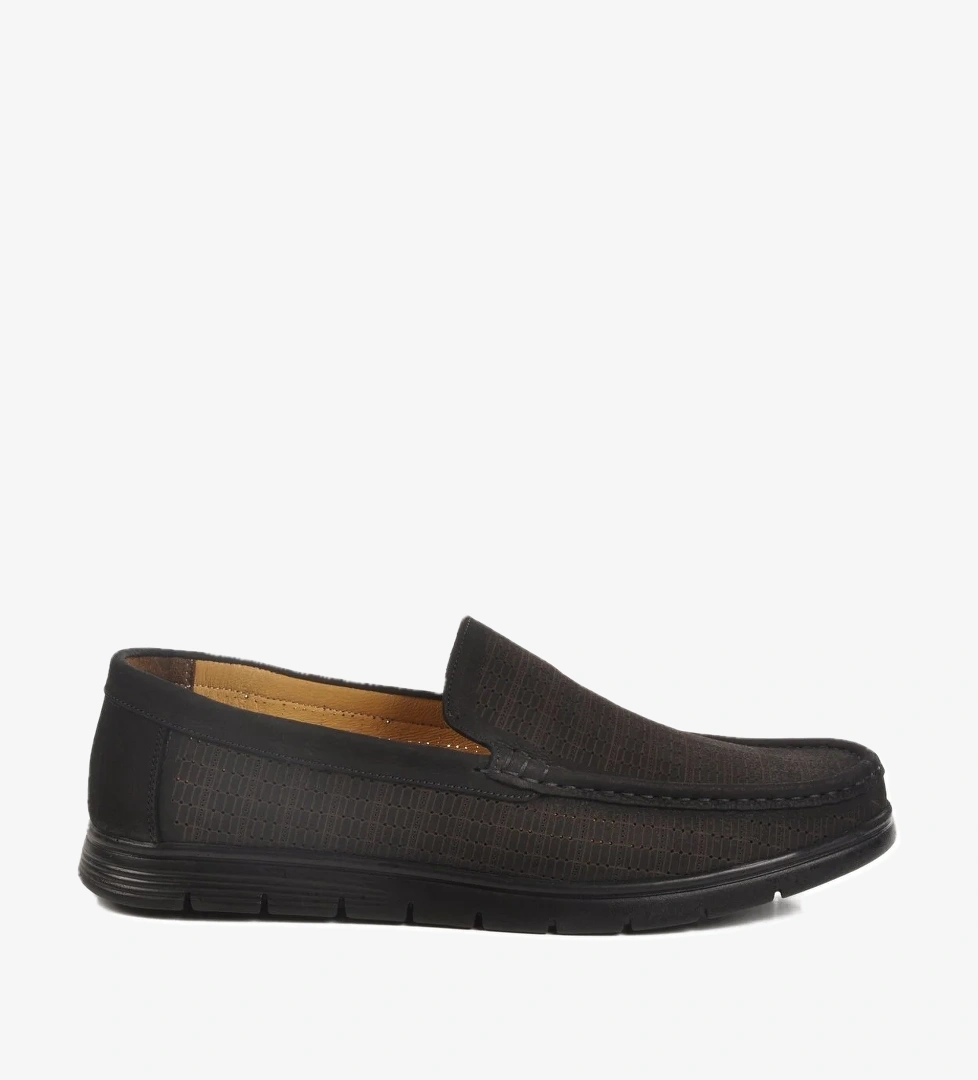 Siyah Nubuk Hakiki Deri Jel Taban Anatomik Erkek Casual Ayakkabı Gmz 007 M