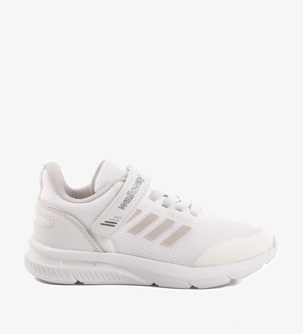 Beyaz Cırtlı Fileli Hafif Unisex Çocuk Spor Ayakkabı Fav 100 F