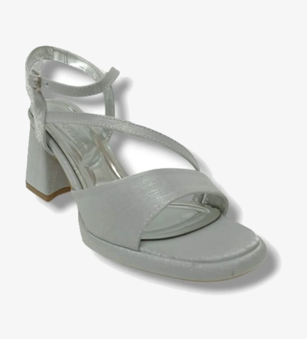 88-25 Deri Taşlı Şeffaf Topuk Anatomik Kadın Sandalet - Görsel 1