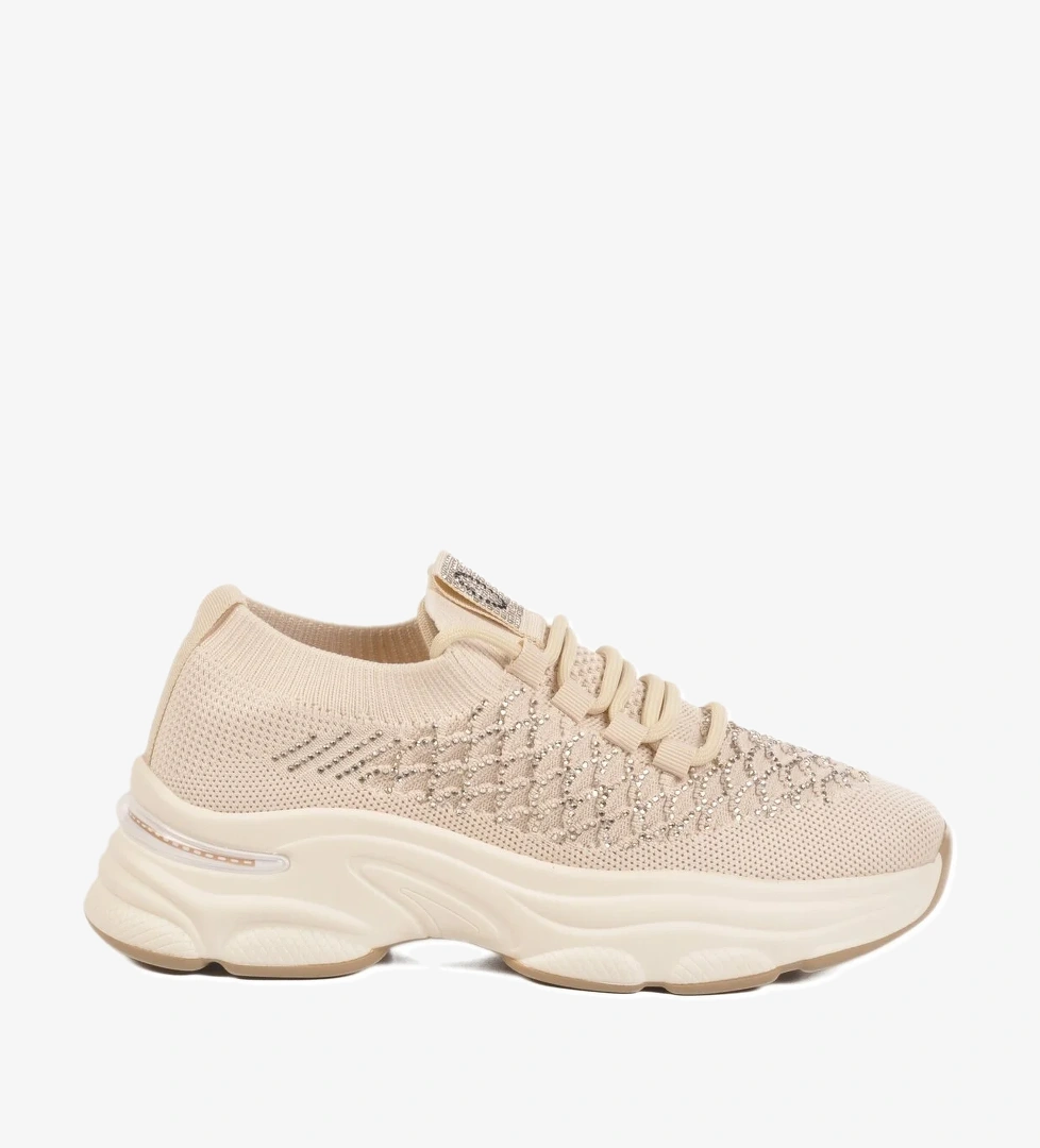 Voyager Siyah Krem Triko Örme Anatomik Kadın Sneaker model görseli