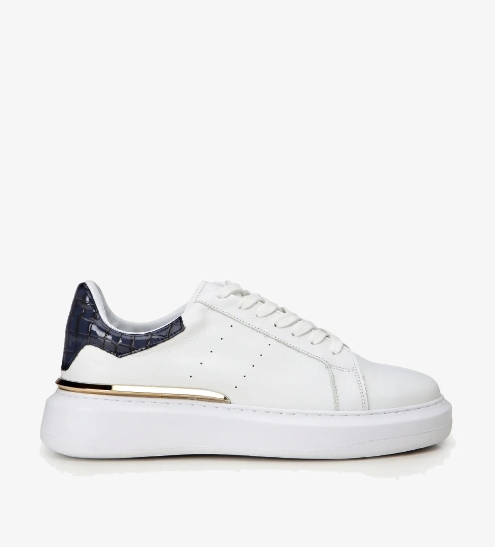 Hotiç Erkek Deri Siyah Beyaz Hafif Tabanlı Spor Ayakkabı model görseli