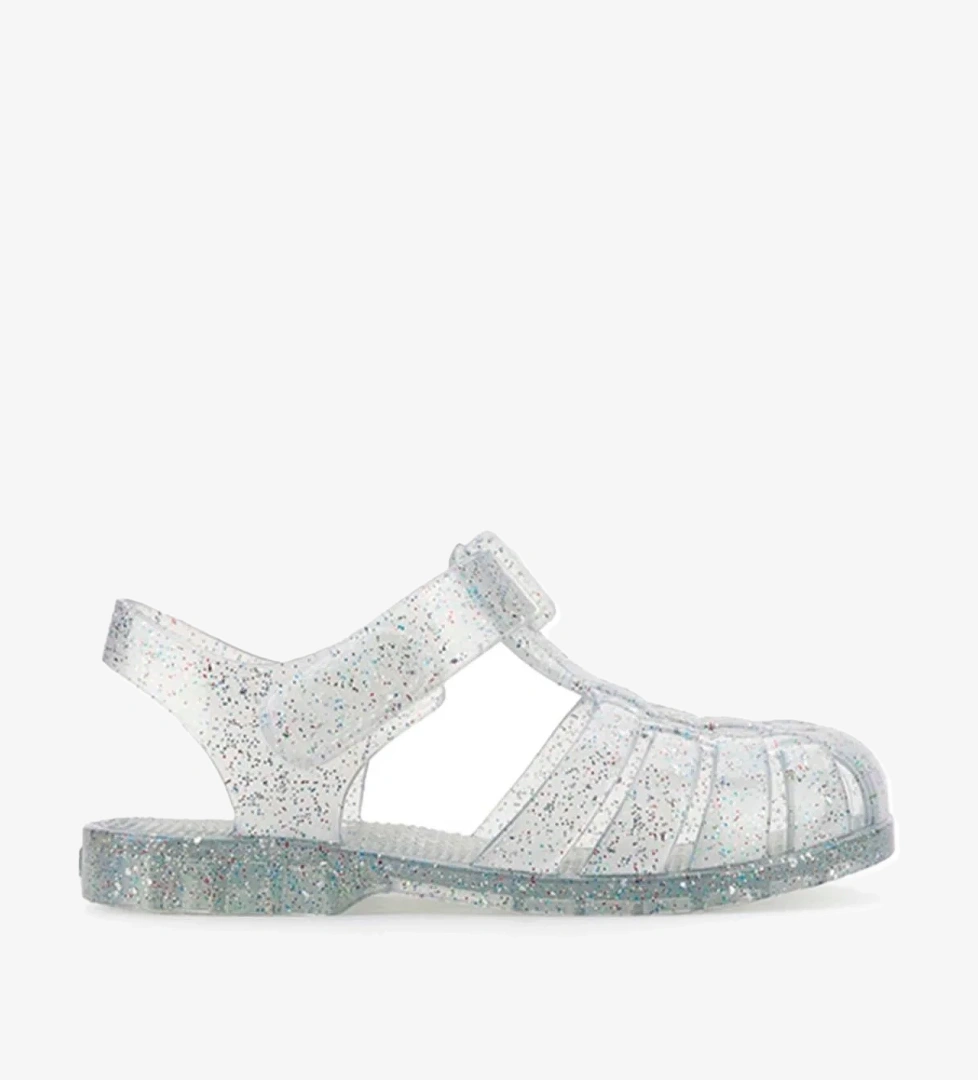 Tr.transparente Multi Glitter Çocuk Şeffaf Beyaz Sandalet S10329-igr281