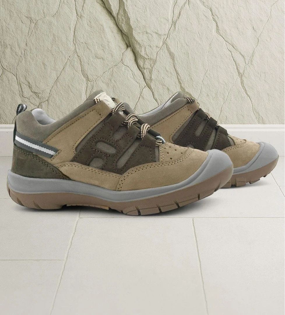 Hakiki Deri Vizon Kahverengi Bağcıklı Çocuk Outdoor Ayakkabı - Görsel 1