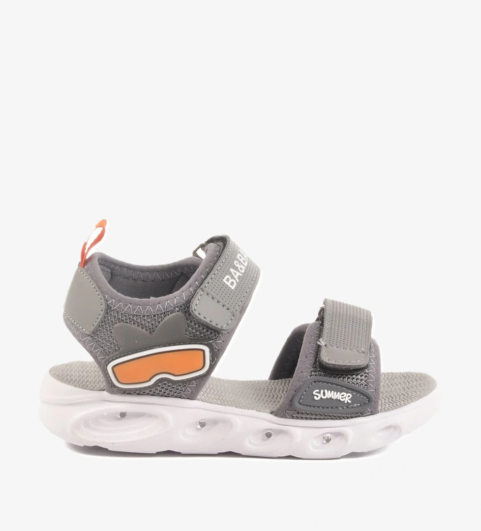 Füme Cırtlı Işıklı Erkek Çocuk Spor Sandalet 018127 P