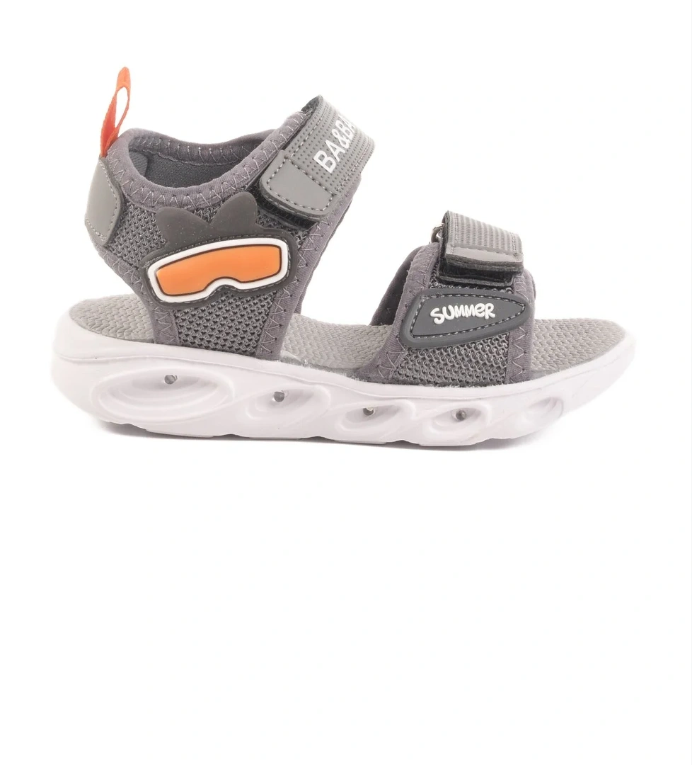 Füme Cırtlı Işıklı Kız Bebek Sandalet 018127 B