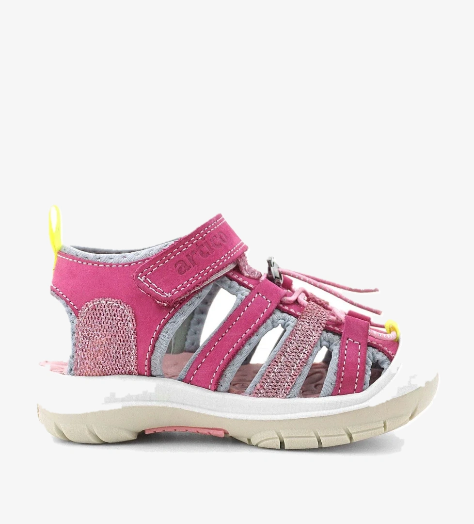 Artico Hakiki Deri Pembe Çocuk Sandalet - Görsel 1