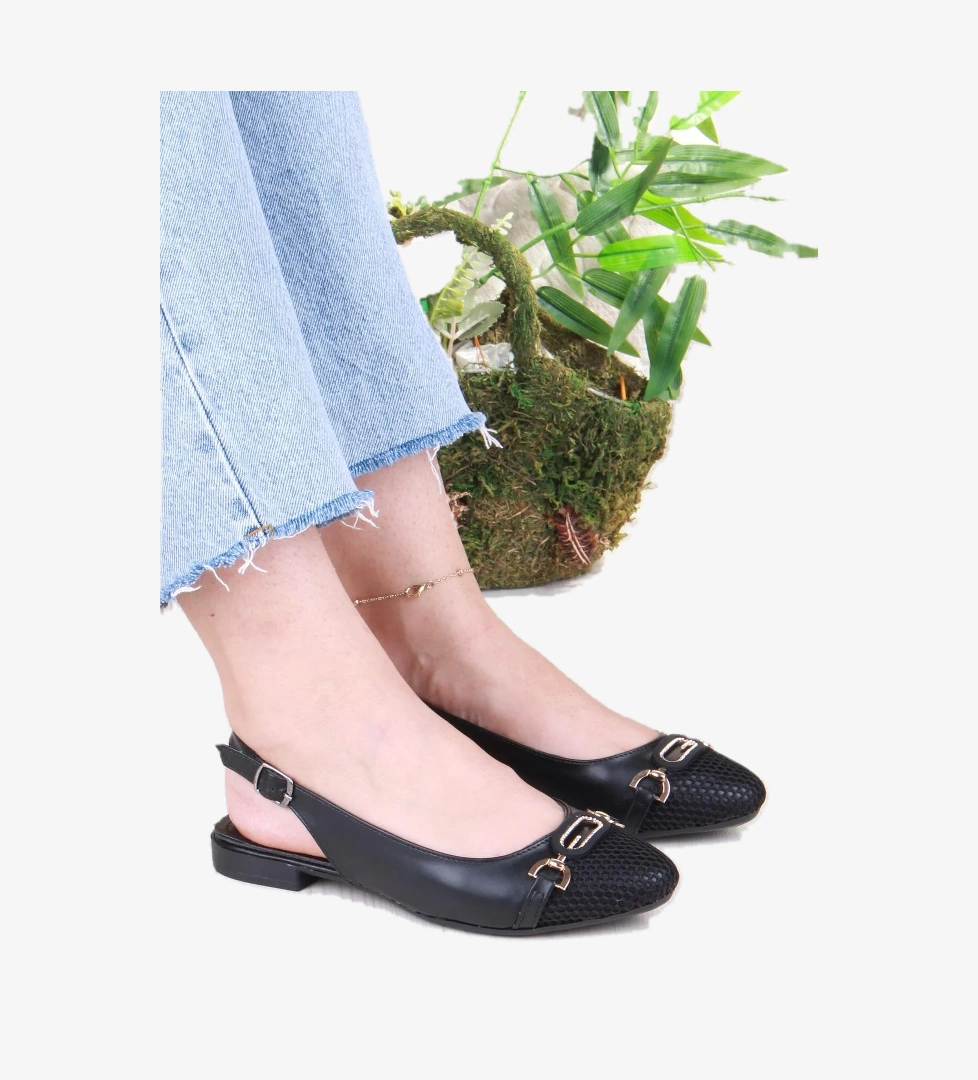 Fort 5057 Taş Toka Detaylı Şık Rahat Arkası Açık Kadın Babet model görseli