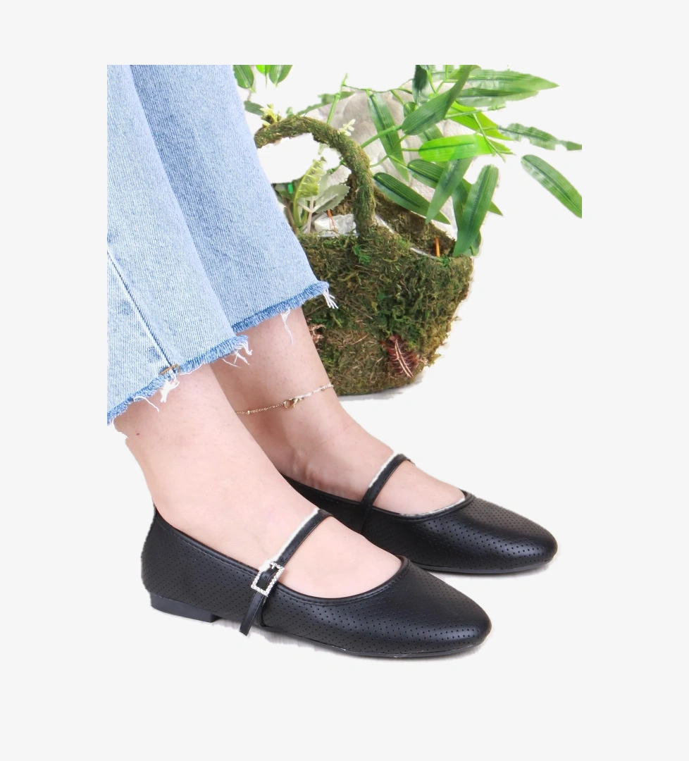 Fort 01-512 Soft Toka Detaylı Şık Ev İş Ofis Rahat Günlük Ayakkabı Kadın Babet model görseli