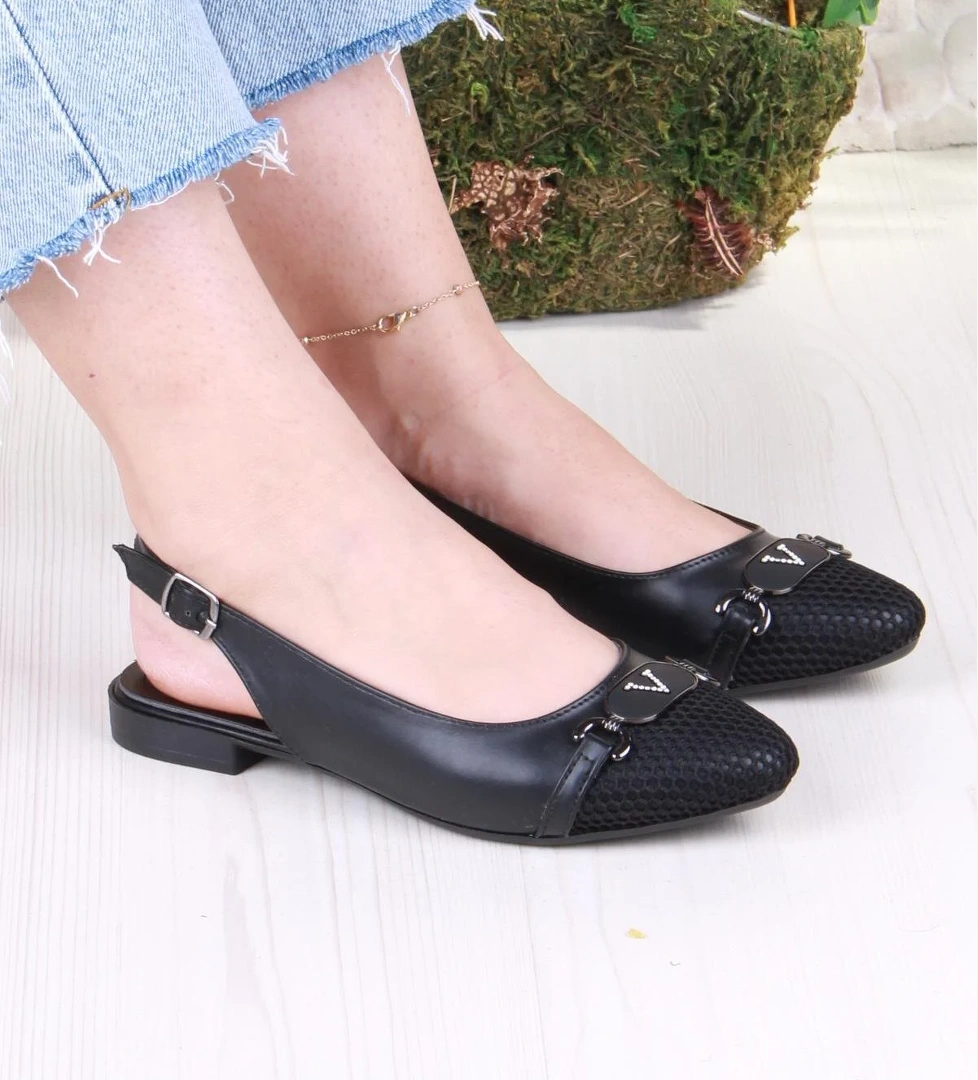 5056 Taş Toka Detaylı Şık Rahat Arkası Açık Kadın Babet