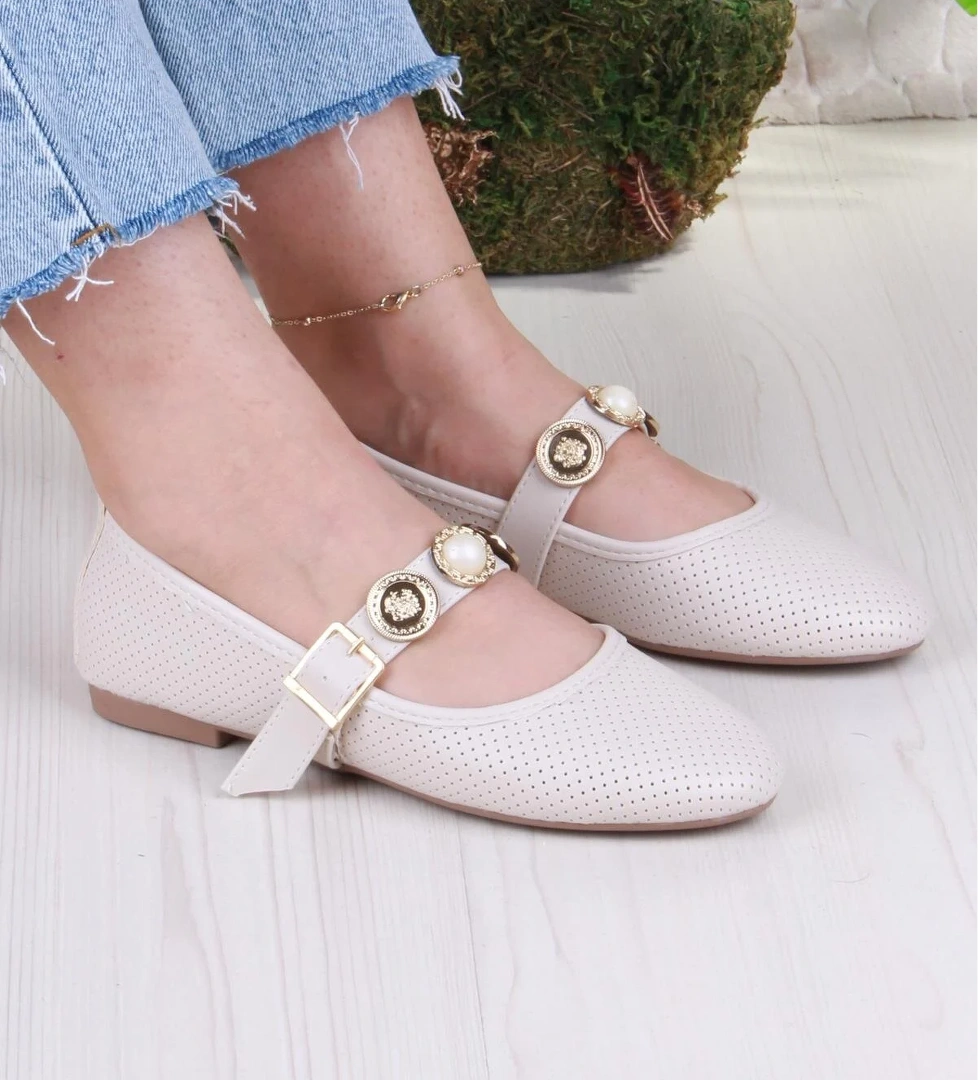 Fort 01-513 Soft Toka Detaylı Şık Ev İş Ofis Rahat Günlük Ayakkabı Kadın Babet model görseli