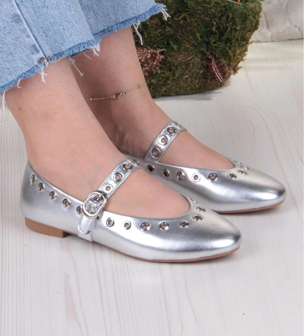 027-822 Fls Pul Detaylı Bant Toka Detaylı Kadın Babet