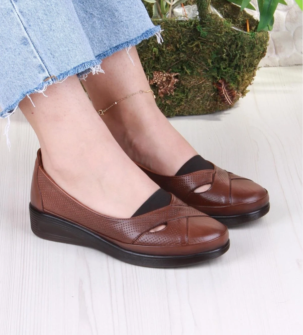 429609 Anatomik Rahat Esnek Hakiki Deri Kadın Ayakkabı - Görsel 1