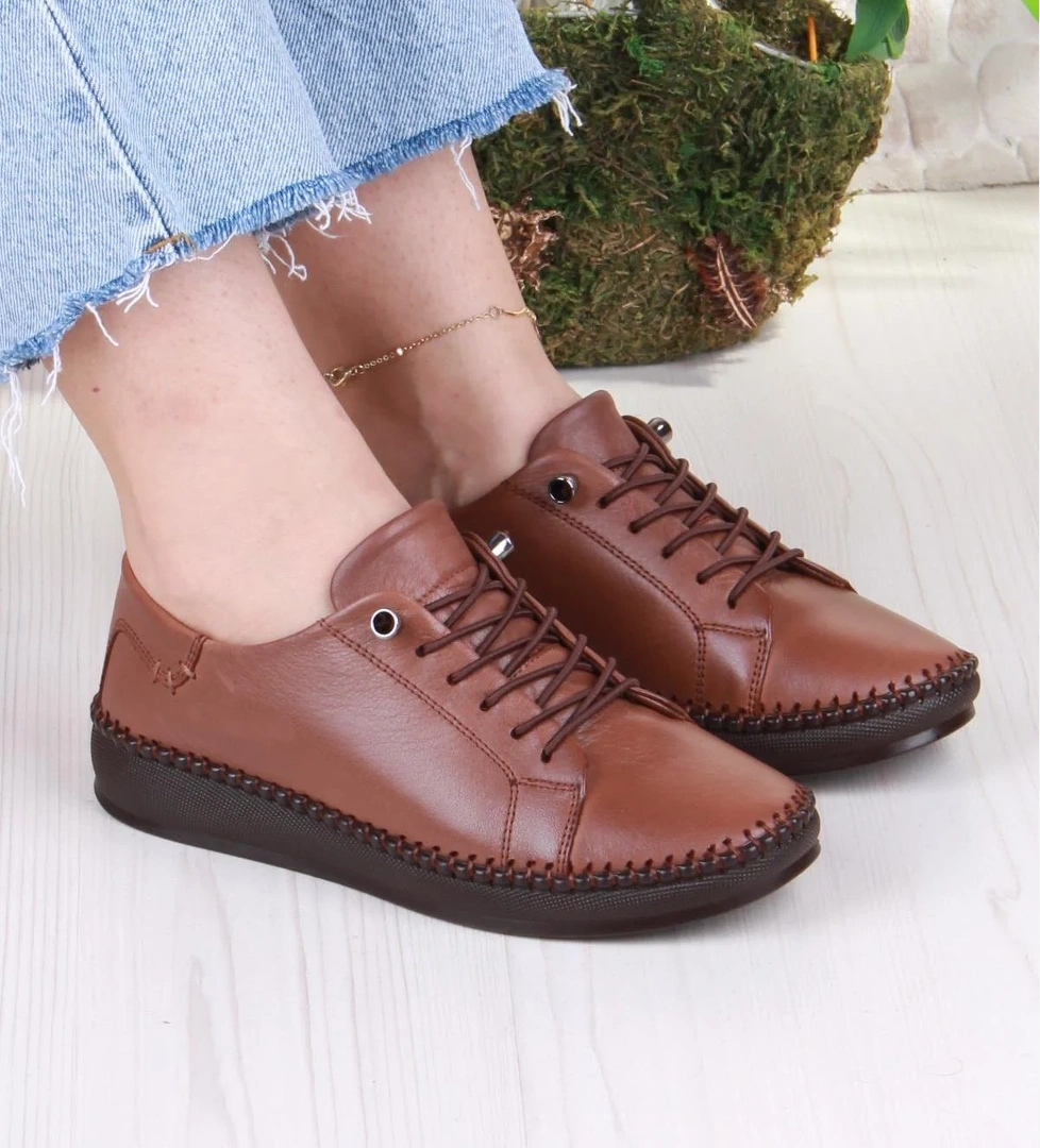 427866 Anatomik Rahat Esnek Hakiki Deri Kadın Ayakkabı