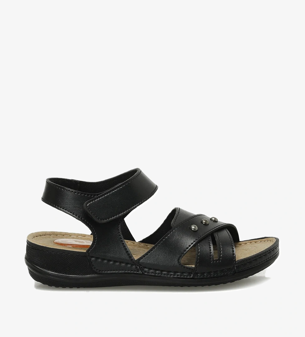 166987.Z5FX Siyah Kadın Düz Sandalet - Görsel 1