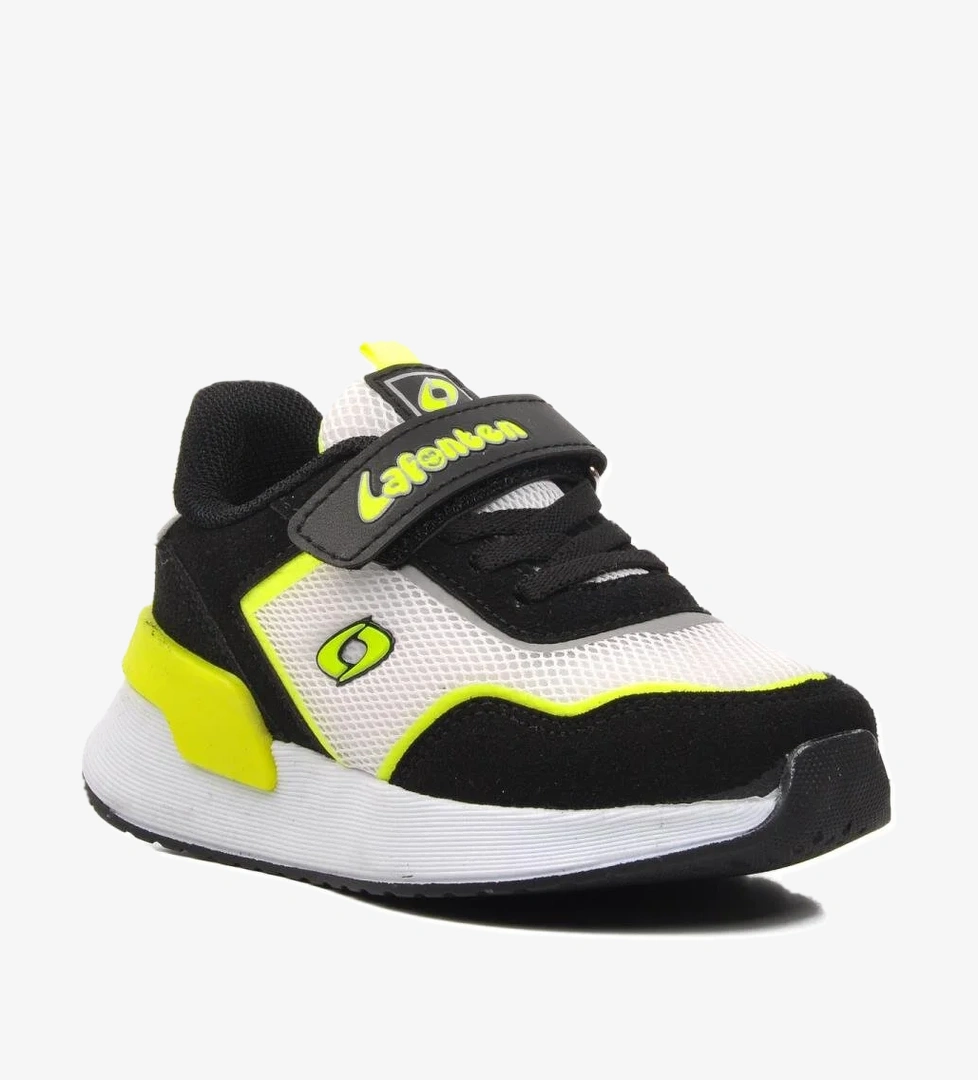 Ayakmod 730-P Siyah-Beyaz-Fosfor Sarı Çocuk Spor Ayakkabı model görseli