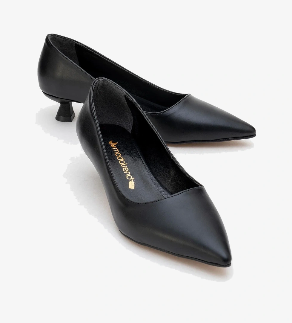 Kadın Topuklu Ayakkabı SİYAH CİLT - Görsel 1