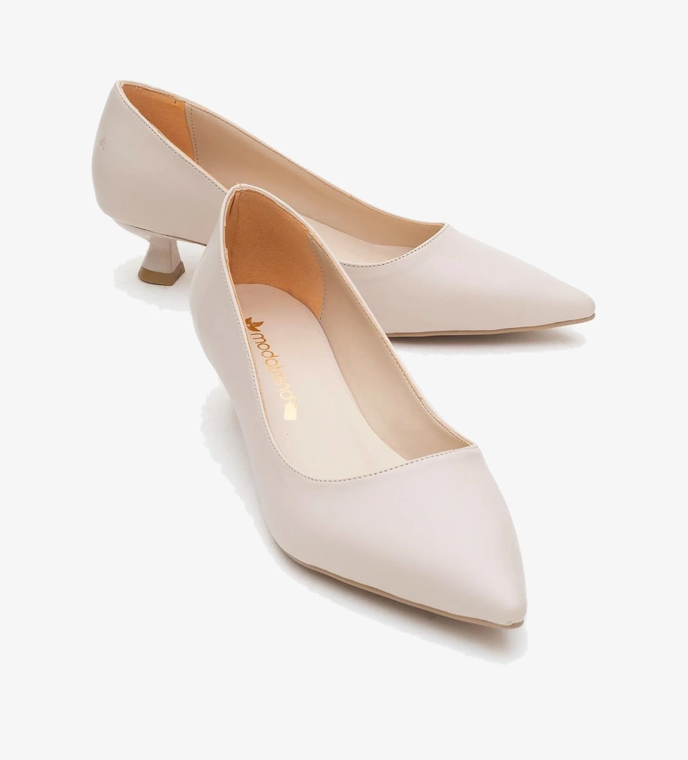 Kadın Topuklu Ayakkabı BEJ CİLT