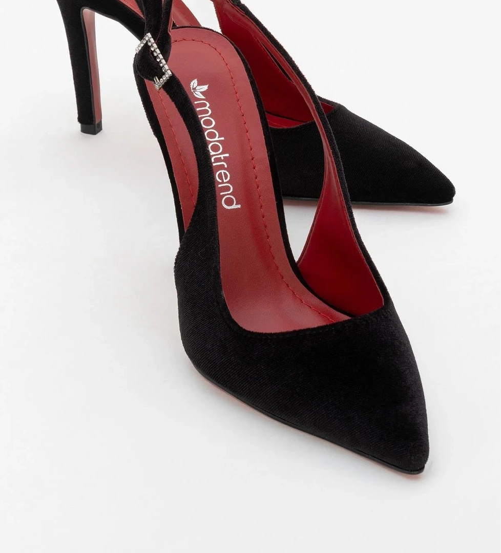 Kadın Stiletto Ayakkabı SİYAH KADİFE