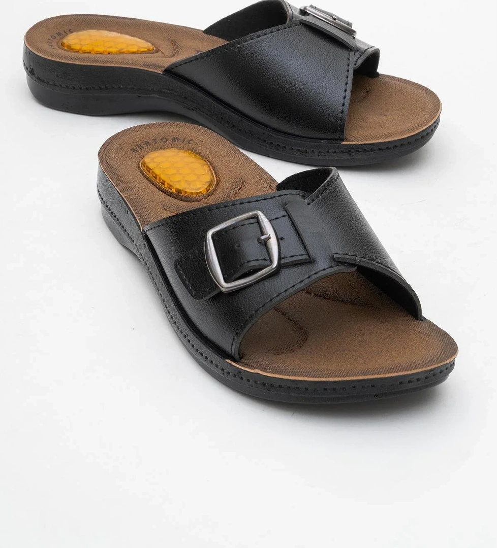 Kadın Tek Tokalı Jelli Terlik SİYAH - Görsel 1