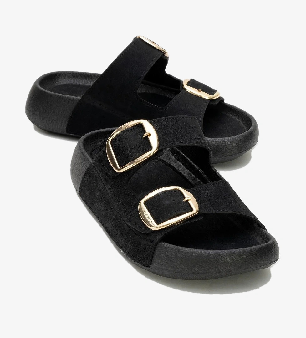 Kadın Gold Tokalı Terlik SİYAH