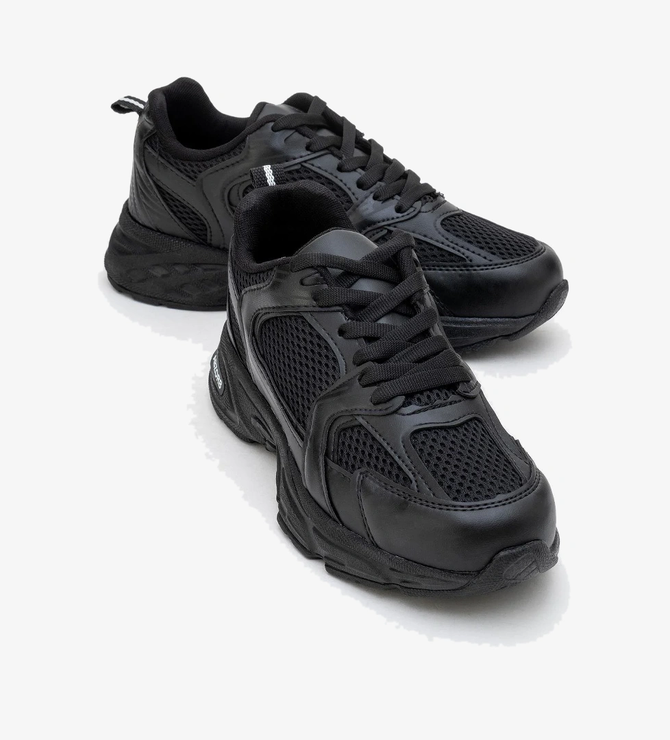 Ccway Kadın Anorak Yüksek Taban Spor Ayakkabı Si̇yah Beyaz Laci̇ model görseli