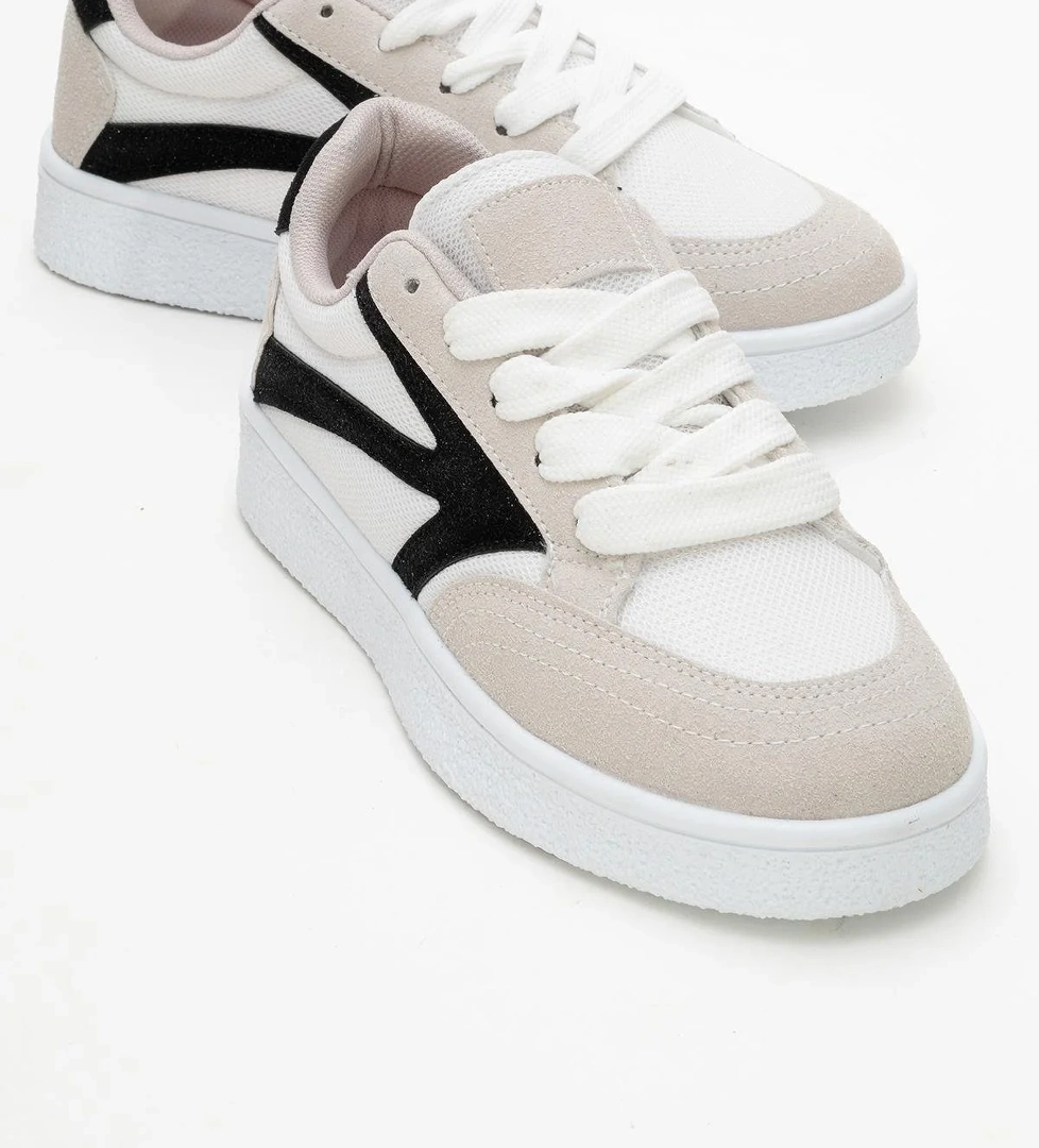 Kadın Anorak Spor Ayakkabı BEYAZ SİYAH