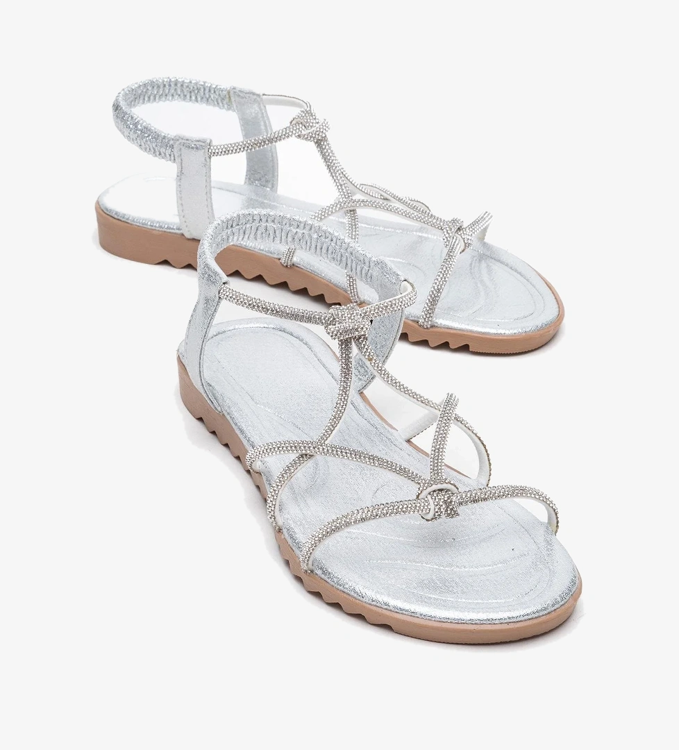 Kadın Çift Boğumlu Taşlı Sandelet GÜMÜŞ