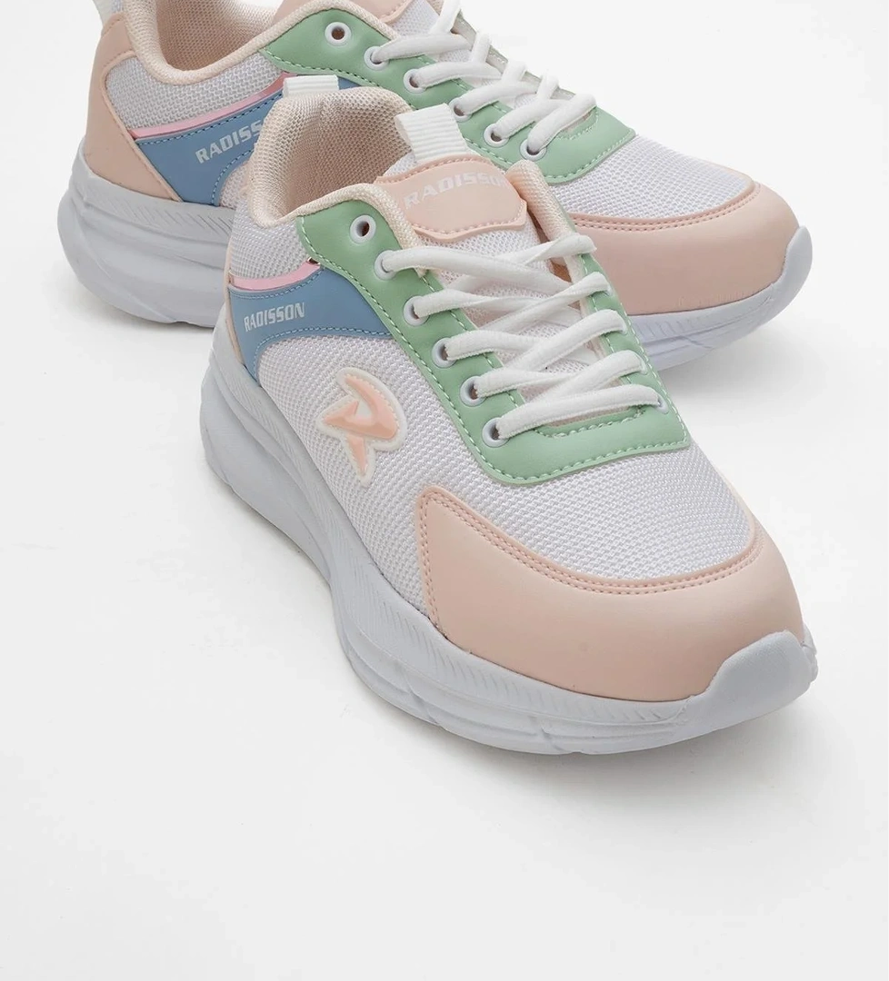 Cırtlı Anorak Kadın Spor Ayakkabı BEYAZ PUDRA YEŞİL - Görsel 1