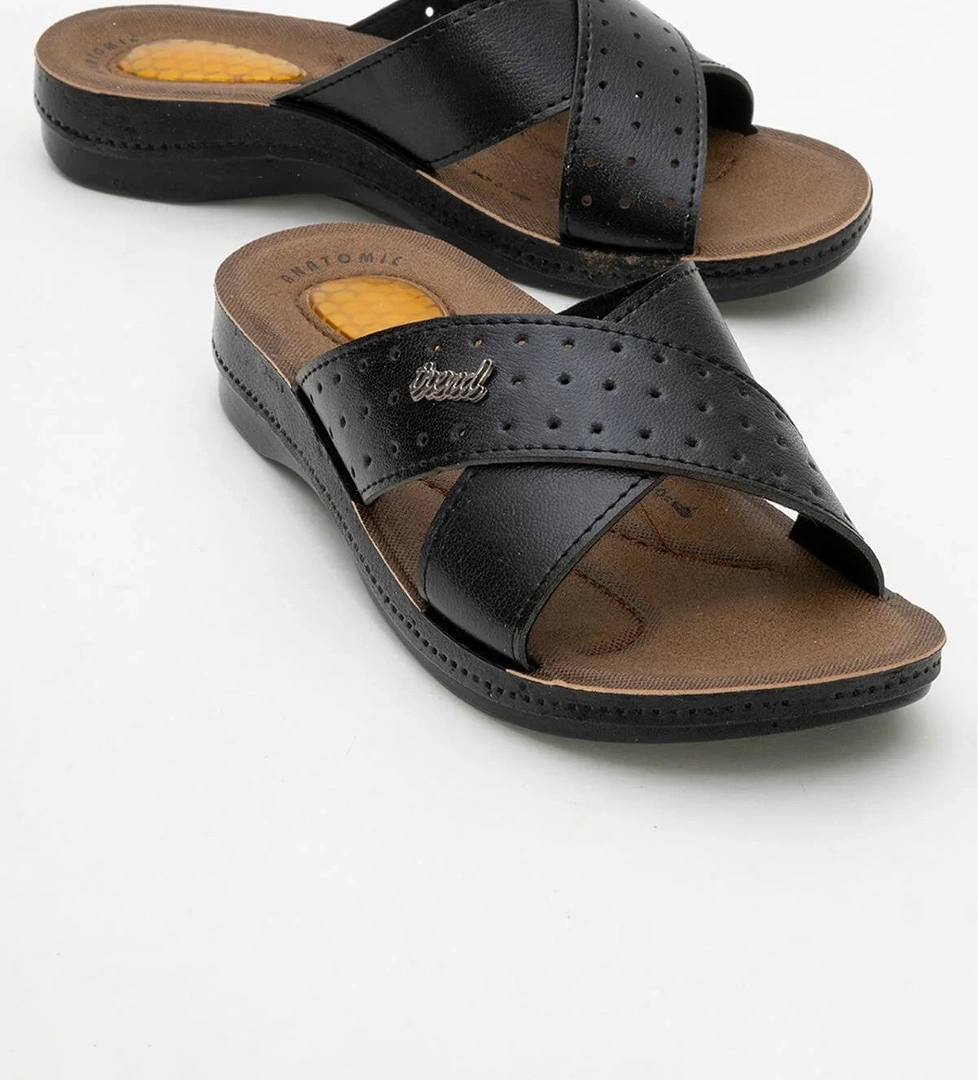 Kadın Çapraz Terlik SİYAH - Görsel 1