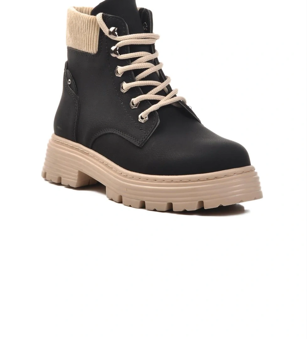 FO223 G Siyah-Bej Kadın Bot