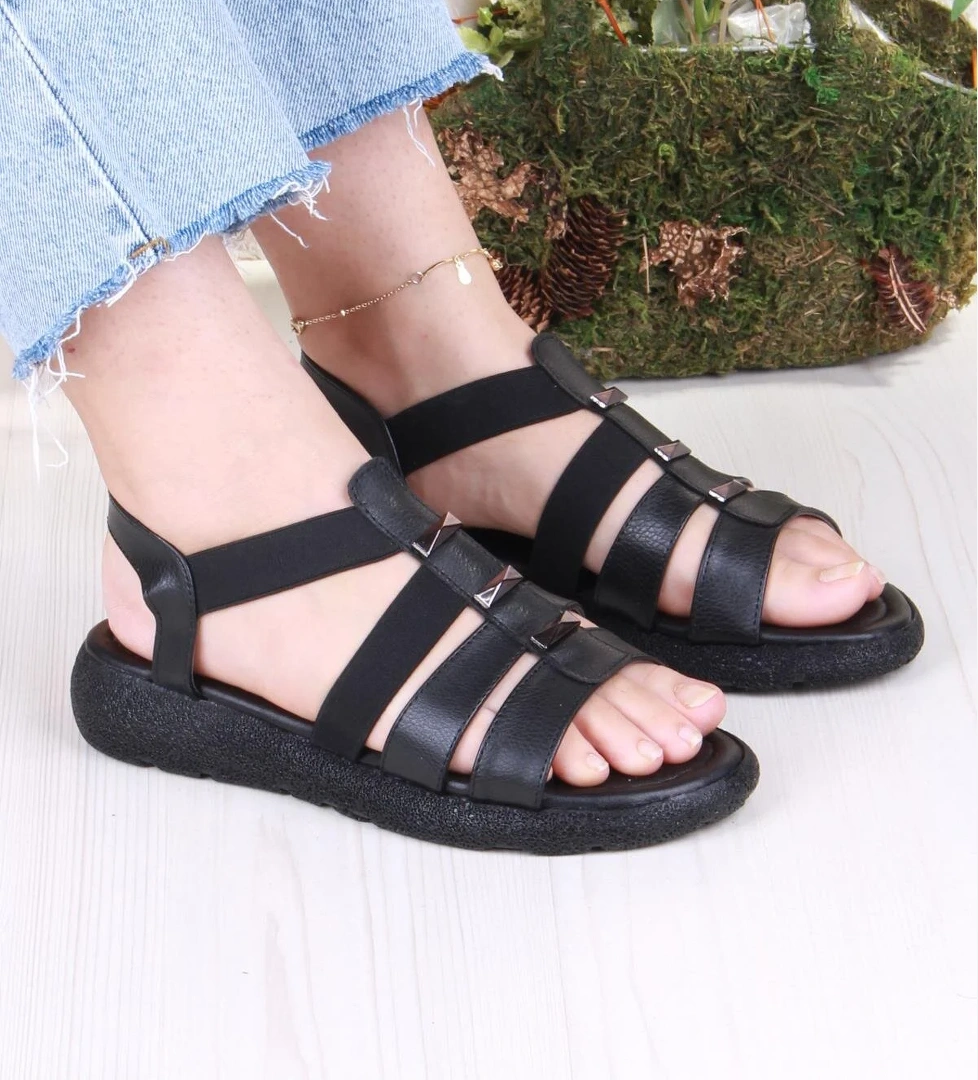 Fort 35941 Mavişim Rahat Esnek Lastik Bağlamalı Kadın Sandalet model görseli