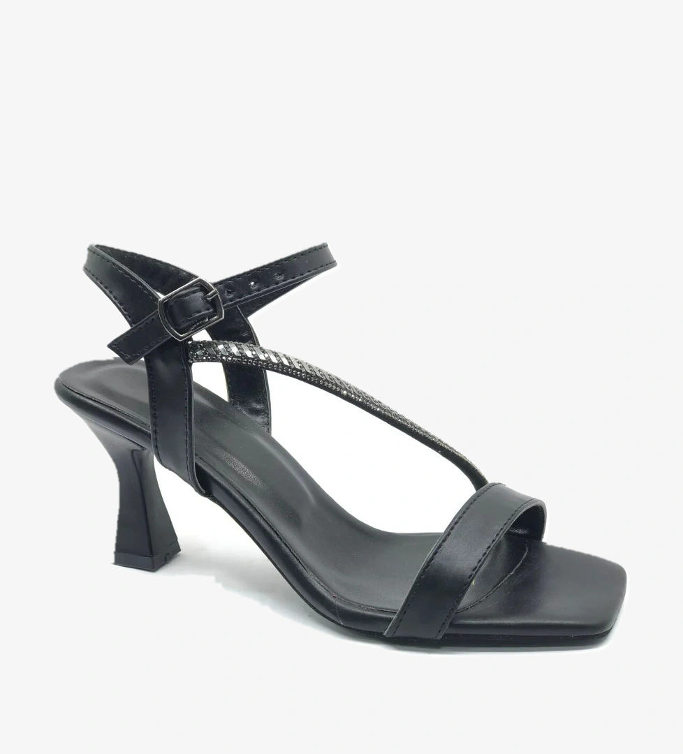 Mehtap Şerit Taş Detaylı Tek Bantlı Kadın Topuklu Abiye Ayakkabı model görseli