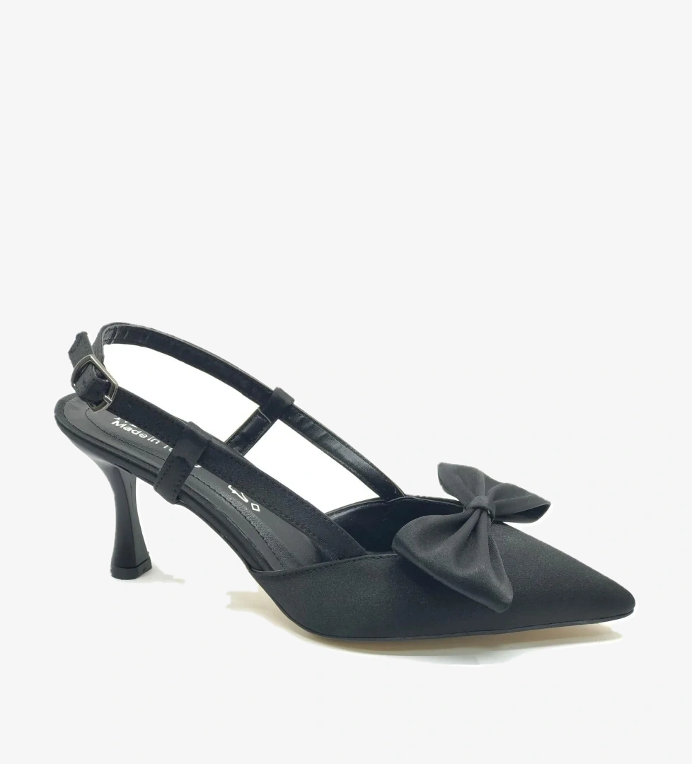 Kurdela Detaylı Arkası Açık Stiletto Kadın Topuklu Ayakkabı - Görsel 1